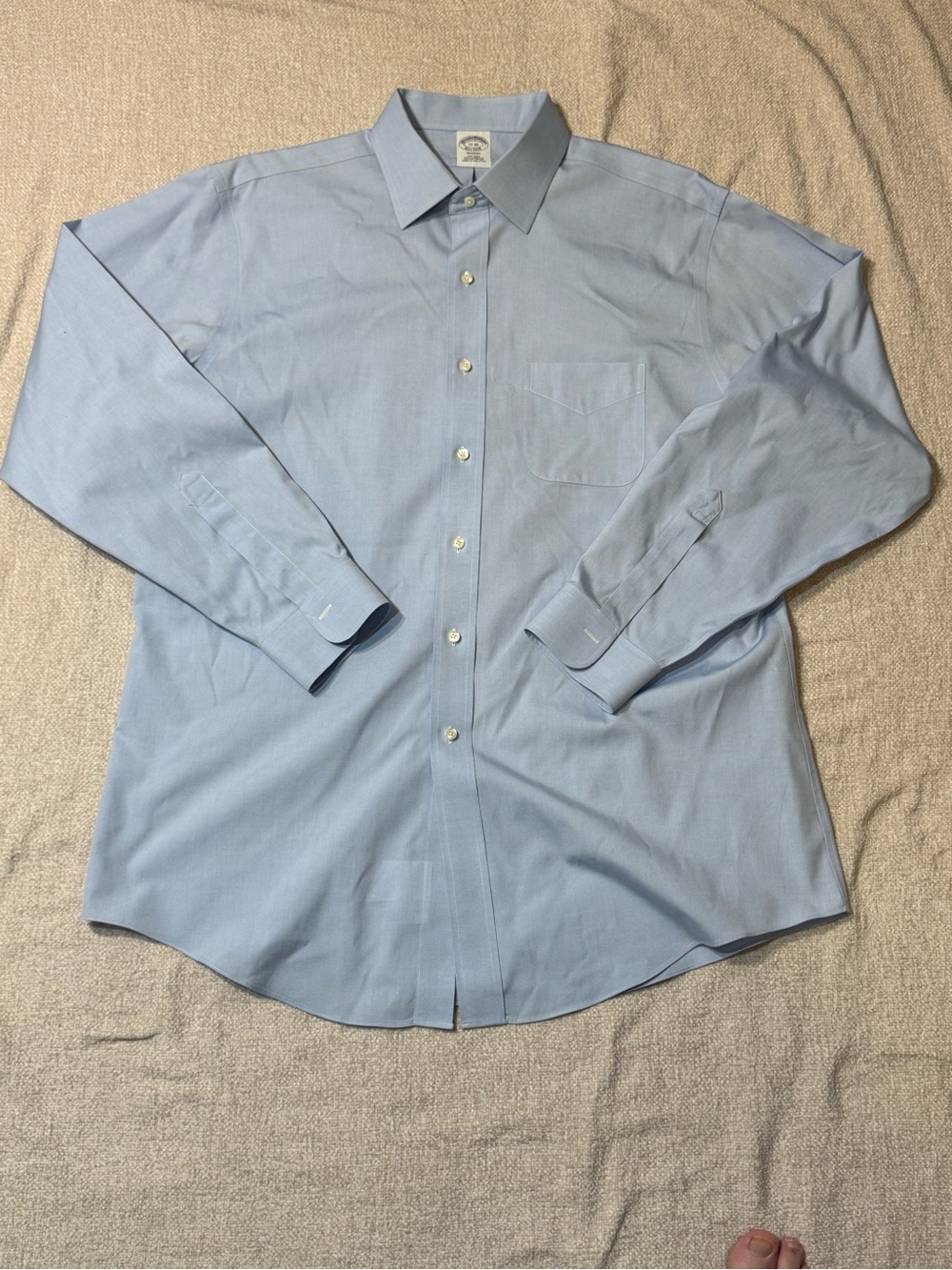 Brooks Brothers Regent 17-35 Blue Supima Cotton Shirt Preppy Quiet Luxury